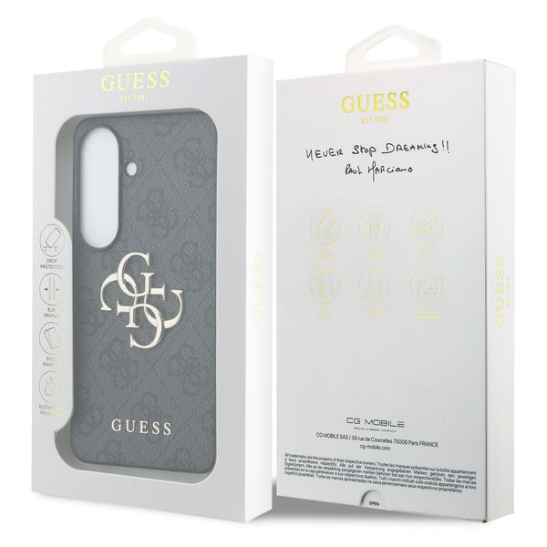 Guess Cover Posteriore con Logo 4G in Metallo Samsung Galaxy S26 - Nero