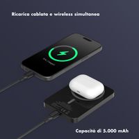 Selencia Vivid Powerbank 5.000 mAh - MagSafe e Qi - Nero / Chic Marble Black