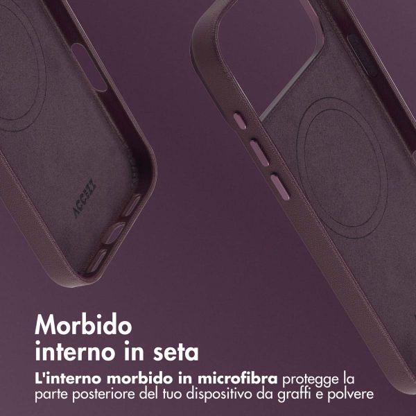 Accezz Cover in Pelle con MagSafe Apple iPhone 17 Pro Max - Heath Purple