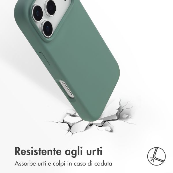 Accezz Cover in silicone liquido con MagSafe Apple iPhone 17 Pro - Verde scuro