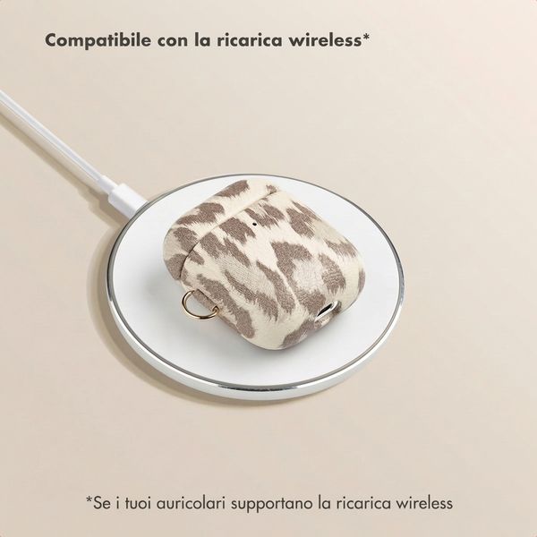 Selencia Cover Sabi stampa pantera  Apple Airpods 1 / 2 - Soft Ivory