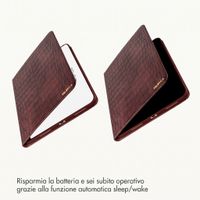 Selencia Custodia a libro Croco Apple iPad 11 (2025) 11 pollici A16 / iPad 10 (2022) 10.9 pollici - Burgundy