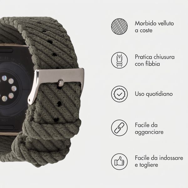 imoshion Cinturino in velluto a coste Apple Watch | 44/45/46/49 mm - Verde