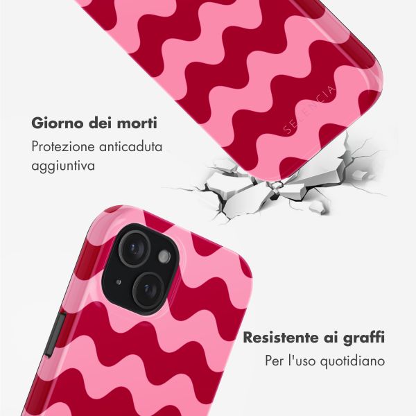Selencia Cover posteriore Vivid con MagSafe Apple iPhone 15 - Wave Vibes Lipstick