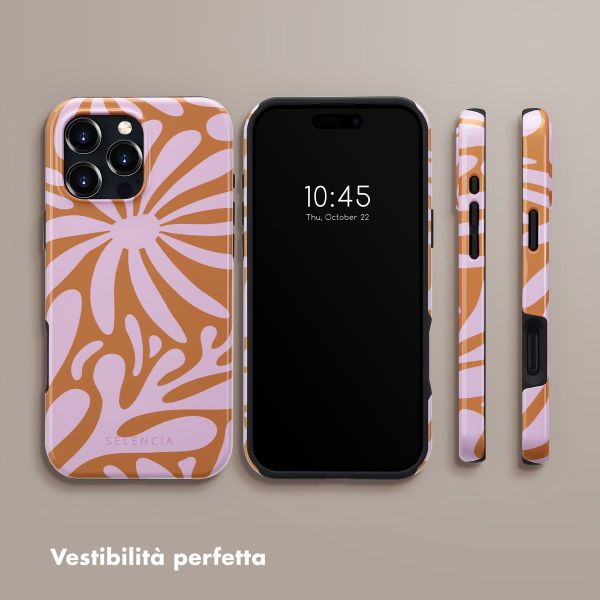 Selencia Cover posteriore Vivid con MagSafe Apple iPhone 16 Pro Max - Modern Bloom Pink