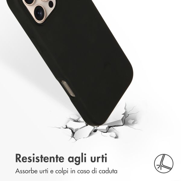 Accezz Cover in silicone liquido con MagSafe Apple iPhone 16 Pro Max - Nero