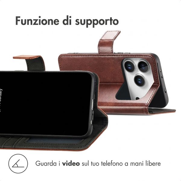 imoshion Cover a libro di Lusso Apple iPhone 18 Pro / 17 Pro - Marrone scuro