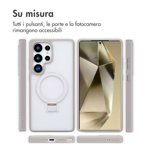 Accezz Cover con anello e supporto con MagSafe Samsung Galaxy S25 Ultra - Grigio
