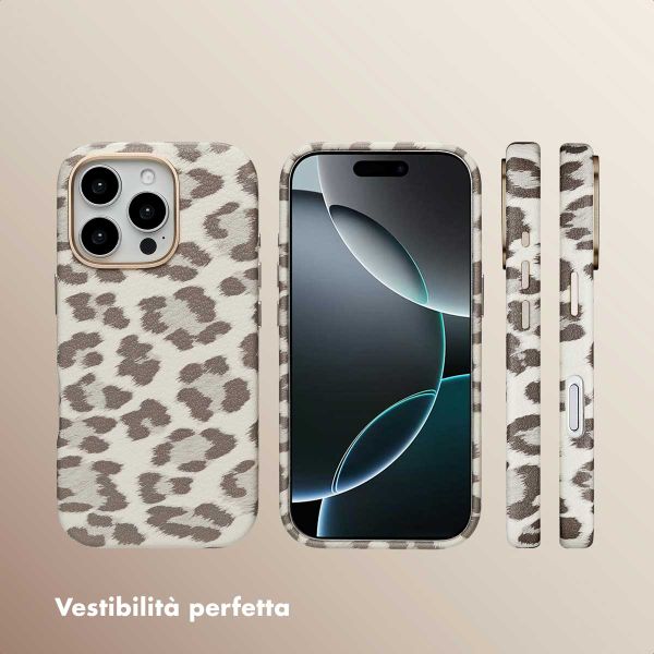 Selencia Cover Sabi Stampa pantera con MagSafe Apple iPhone 16 Pro - Soft Ivory