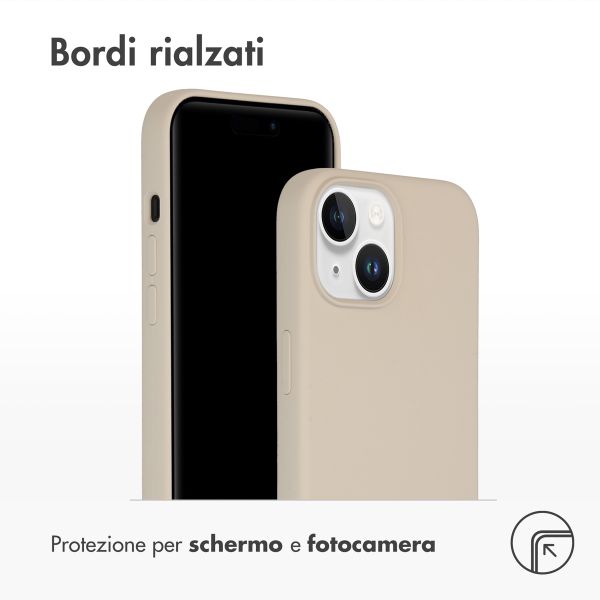Accezz Cover in silicone liquido con MagSafe Apple iPhone 15 - Stone