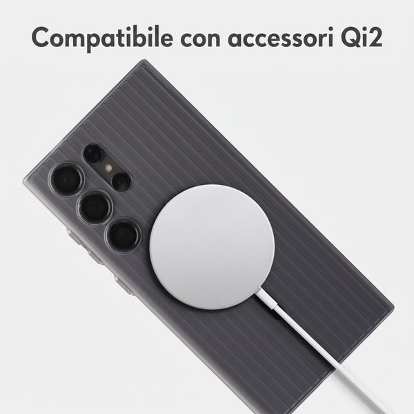 Accezz Cover Lite con MagSafe | Fluted | Samsung Galaxy S24 Ultra - Grigio