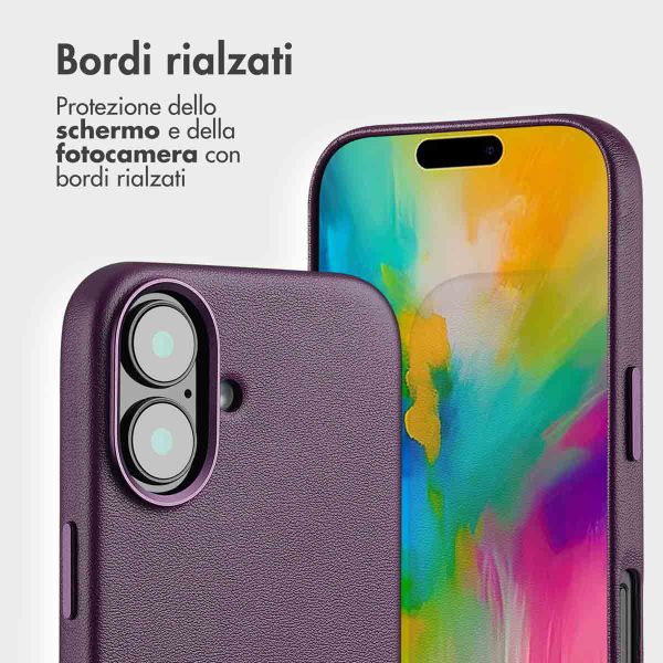 Accezz Cover in pelle 2 in 1 con MagSafe Apple iPhone 16 - Heath Purple