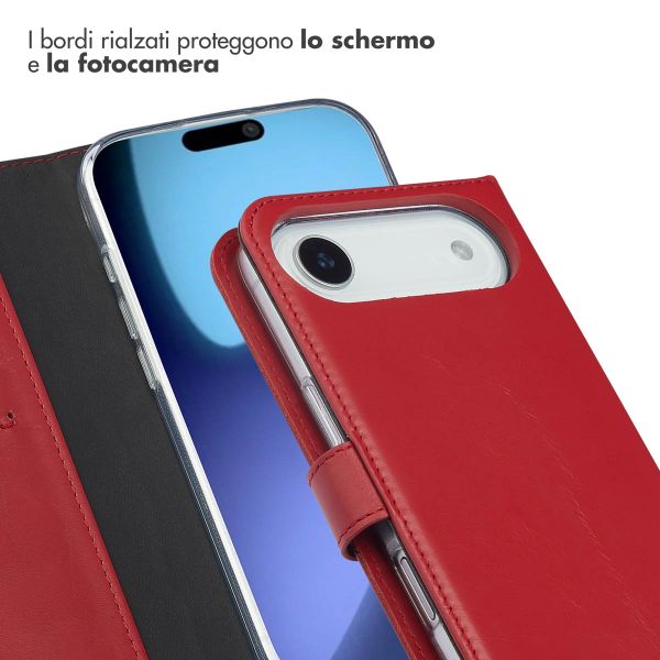 Selencia Cover a libro in vera pelle Apple iPhone Air - Rosso