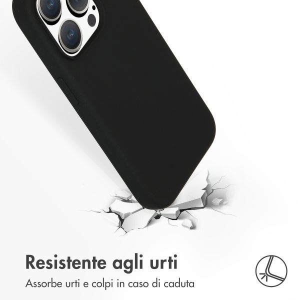 Accezz Cover in silicone liquido con MagSafe Apple iPhone 15 Pro - Nero