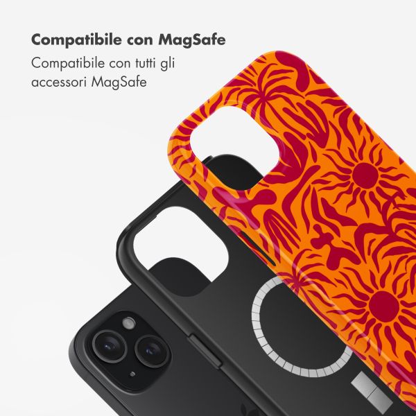 Selencia Cover posteriore Vivid con MagSafe Apple iPhone 15 - Tropical Vibes Apricot