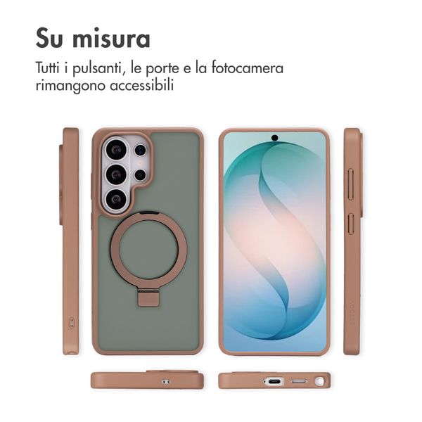 Accezz Cover con anello e supporto con MagSafe Samsung Galaxy S26 Ultra - Marrone