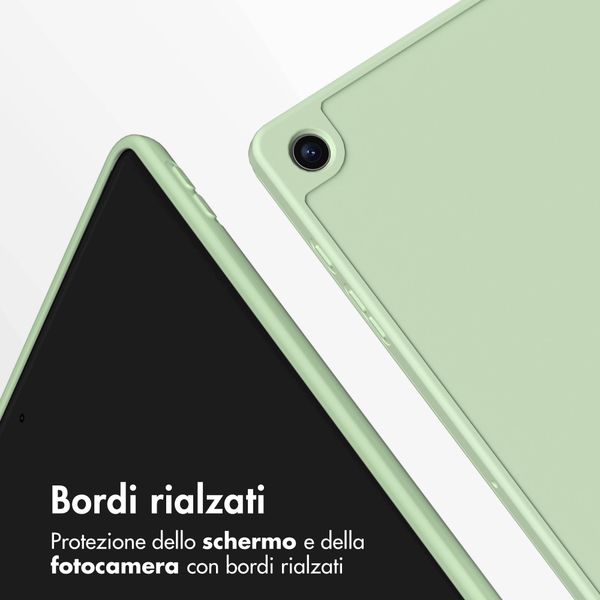Accezz Cover a libro in silicone Smart Samsung Galaxy Tab A9 Plus - Verde chiaro