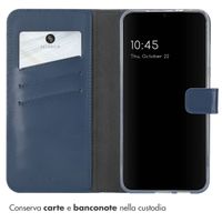 Selencia Cover a libro in vera pelle Samsung Galaxy S25 - Blu