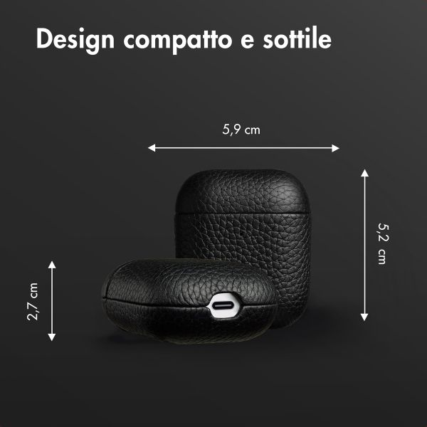 Accezz Cover in vera pelle  Apple Airpods 1 / 2 - Nero