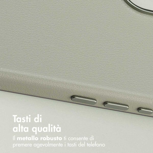 Accezz Cover in Pelle con MagSafe Apple iPhone 17 - Light Grey