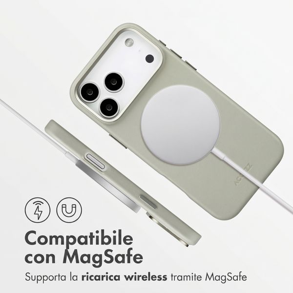 Accezz Cover in Pelle con MagSafe Apple iPhone 18 Pro / 17 Pro - Light Grey