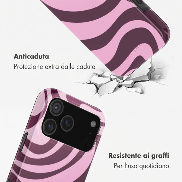 Selencia Cover posteriore Vivid con MagSafe Apple iPhone 18 Pro Max / 17 Pro Max - Wavy Swirl Pink Plum