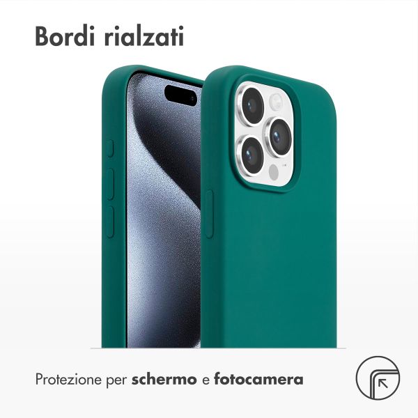 Accezz Cover in silicone liquido con MagSafe Apple iPhone 15 Pro - Forest Green