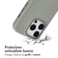 Accezz Cover in Pelle con MagSafe Apple iPhone 14 Pro - Light Grey