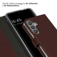 Selencia Cover a libro in vera pelle Samsung Galaxy S24 - Marrone scuro