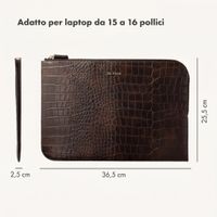 Selencia Cover per laptop Croco 15-16 pollici - Choco Brown