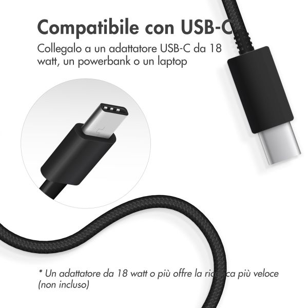 Accezz Caricatore wireless USB-C - Caricatore wireless MagSafe - 1 metro - Nero
