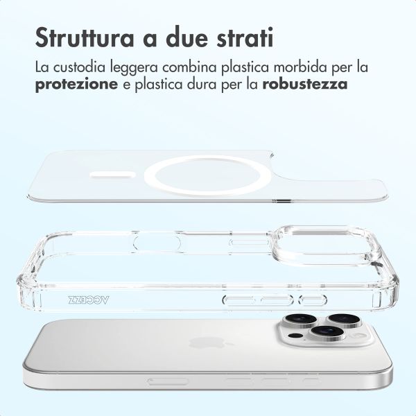 Accezz Cover posteriore Xtreme Impact con MagSafe Apple iPhone 16 Pro - Trasparente