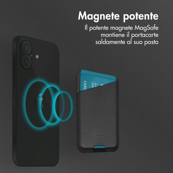 Accezz Portacarte in pelle - Compatibile con MagSafe e Qi2 - Onyx Black