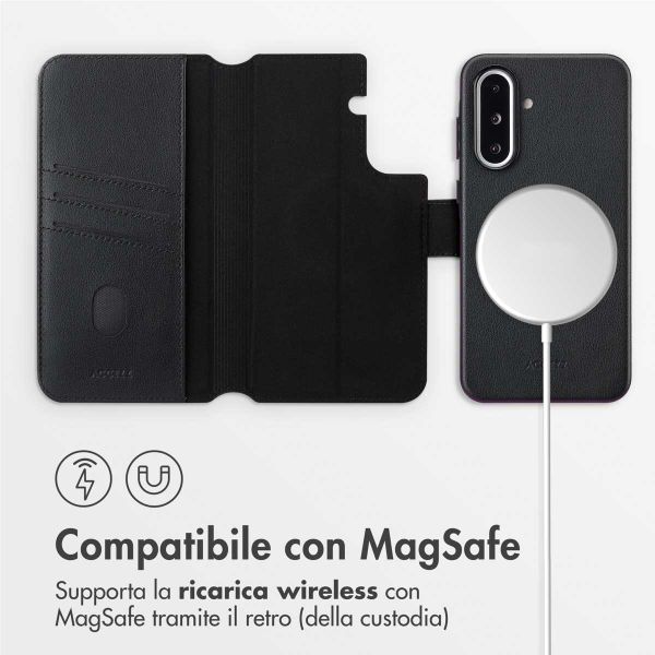 Accezz Cover in pelle 2 in 1 con MagSafe Samsung Galaxy A36 / A56 - Onyx Black