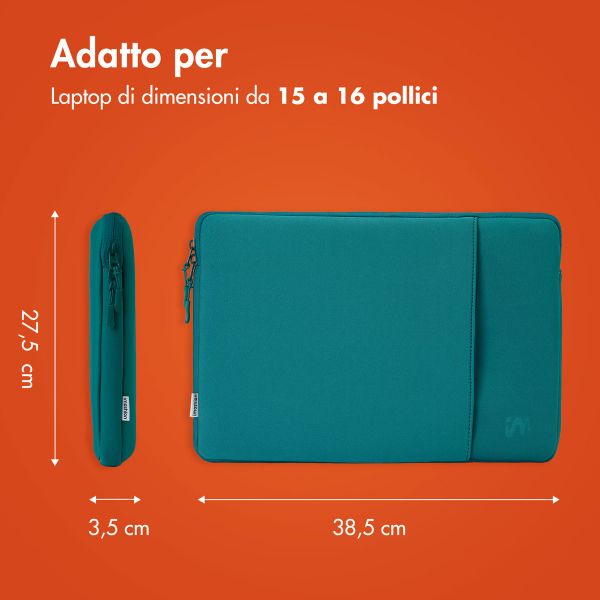 imoshion Cover per laptop 15-16 pollici - Laptopsleeve con tasca - Petrol Green
