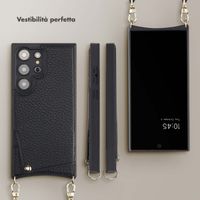 Selencia Cover per telefono Nova con cordino e portacarte Samsung Galaxy S24 Ultra - Nero