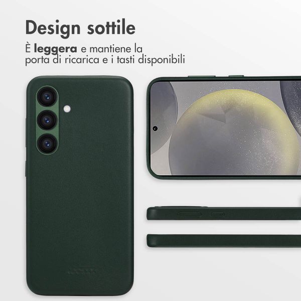 Accezz Cover in Pelle con MagSafe Samsung Galaxy S24 - Cedar Green