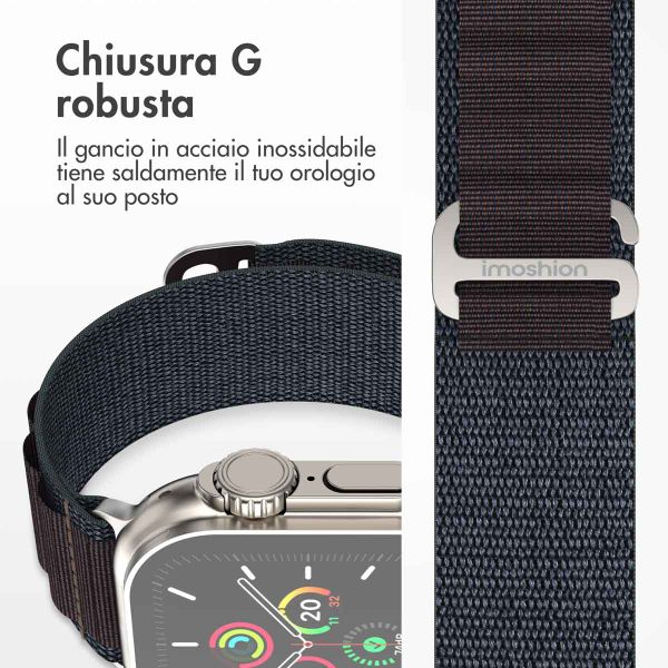 imoshion Cinturino in nylon Alpine Apple Watch | 44/45/46/49 mm - Indigo