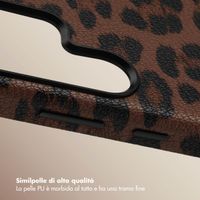 Selencia Cover Sabi Stampa pantera con MagSafe Samsung Galaxy S25 Ultra - Mocha Brown