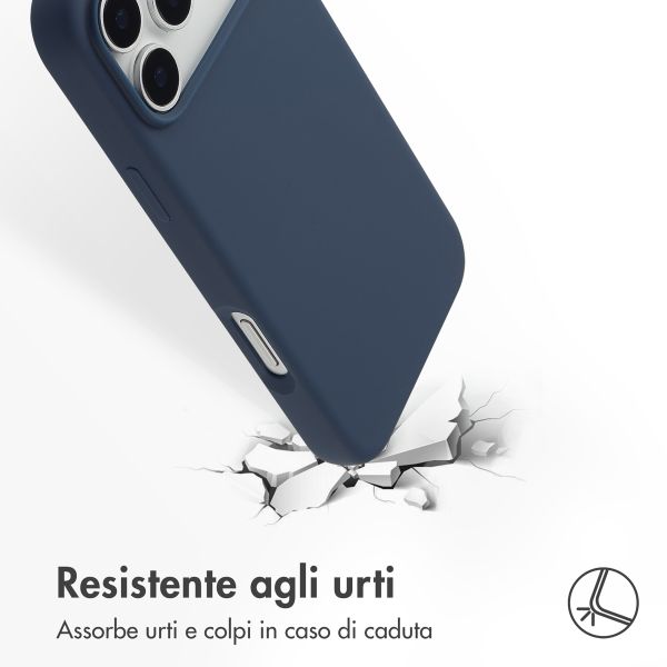 Accezz Cover in silicone liquido con MagSafe Apple iPhone 17 Pro Max - Blu scuro