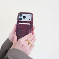 Selencia Portacarte Croco con MagSafe - Burgundy