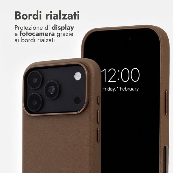 Accezz Cover in Pelle con MagSafe Apple iPhone 18 Pro / 17 Pro - Marrone caffè