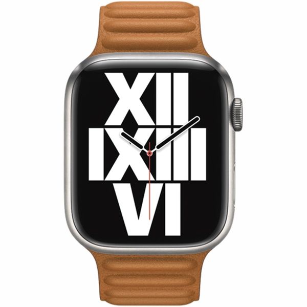 Apple Cinturino Leather Link Apple Watch | 44/45/46/49 mm - Taglia M/L - Golden Brown