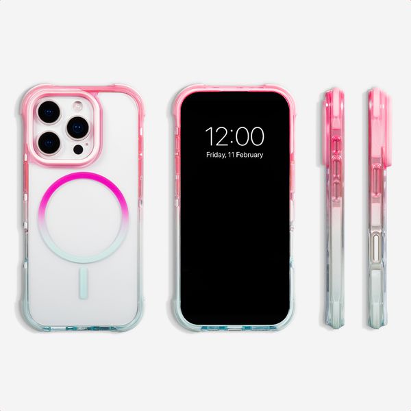 Selencia Cover MagSafe Gradient Apple iPhone 16 Pro - Rosa / Blu