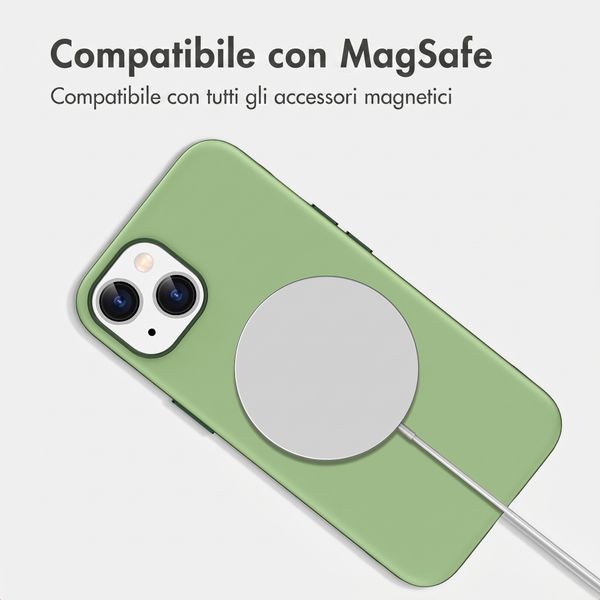 imoshion Cover posteriore Color con Thin MagSafe Ring Apple iPhone 14 / 13 - Verde scuro