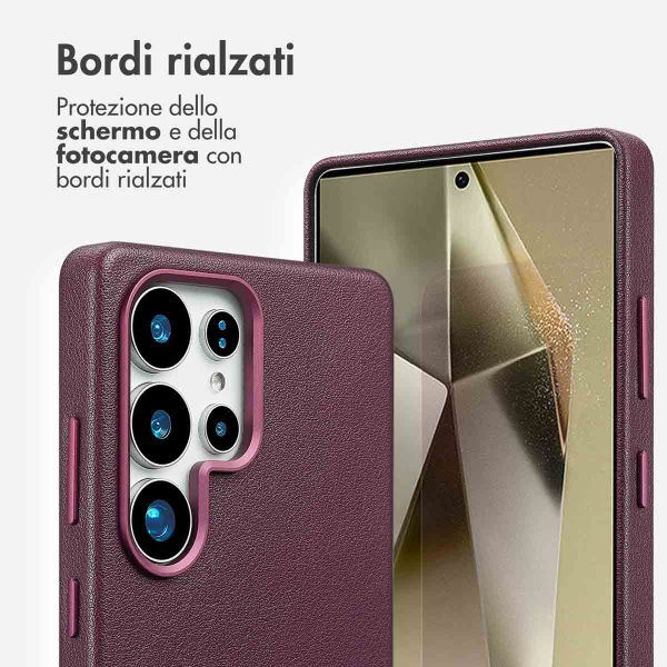 Accezz Cover in Pelle con MagSafe Samsung Galaxy S25 Ultra - Heath Purple