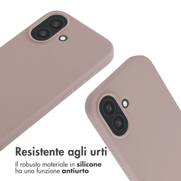 imoshion Cover in Silicone con Cordino Apple iPhone 16 - Sand Pink