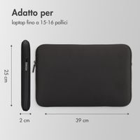Accezz Cover per laptop 15-16 pollici - Laptopsleeve - Nera