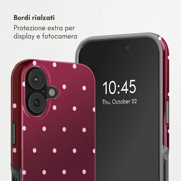 Selencia Cover posteriore Vivid con MagSafe Apple iPhone 17 - Happy Dots Burgundy