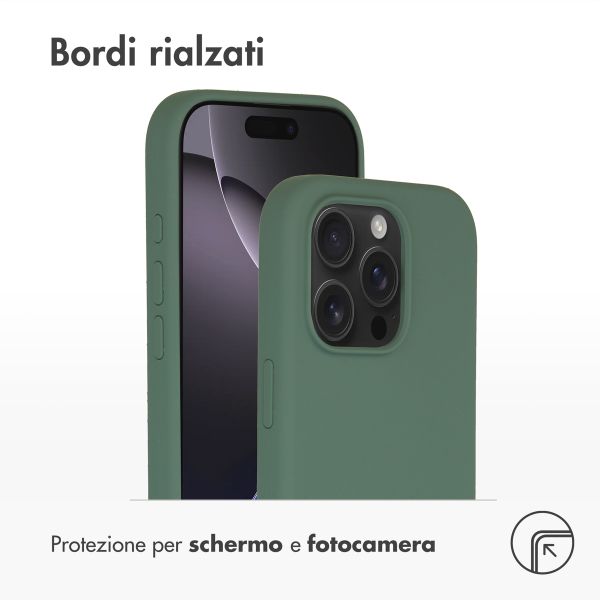 Accezz Cover in silicone liquido con MagSafe Apple iPhone 16 Pro - Verde scuro